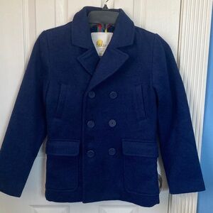 BODEN Kids Pea Coat Double Breasted Blue size 9-10Y